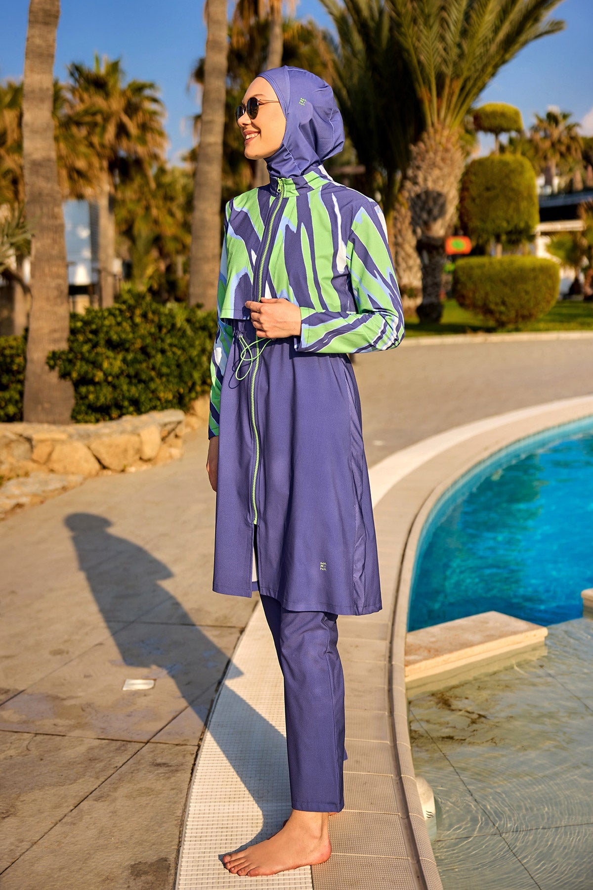 Marina Purple Full-Coverage Modest Swimsuit – M2509 - By Baano