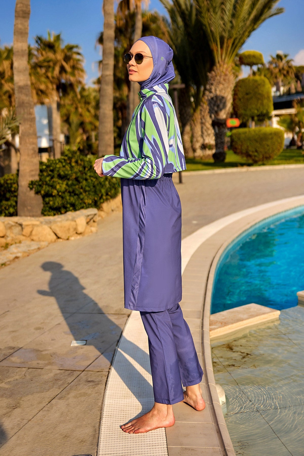 Marina Purple Full-Coverage Modest Swimsuit – M2509 - By Baano
