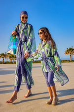 Marina Purple Full-Coverage Modest Swimsuit – M2509 - By Baano