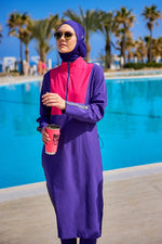 Purple Full Coverage Modest Swimwear Burkini Set M2527-2 - By Baano
