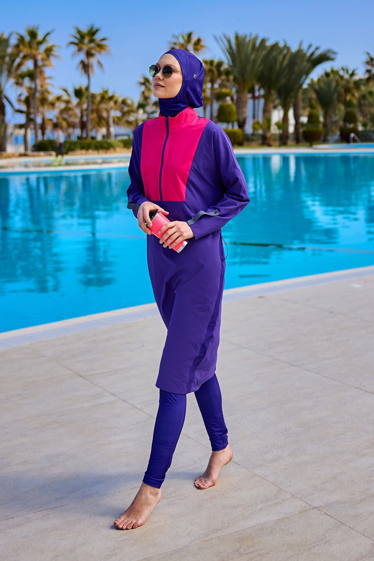 Purple Full Coverage Modest Swimwear Burkini Set M2527-2 - By Baano