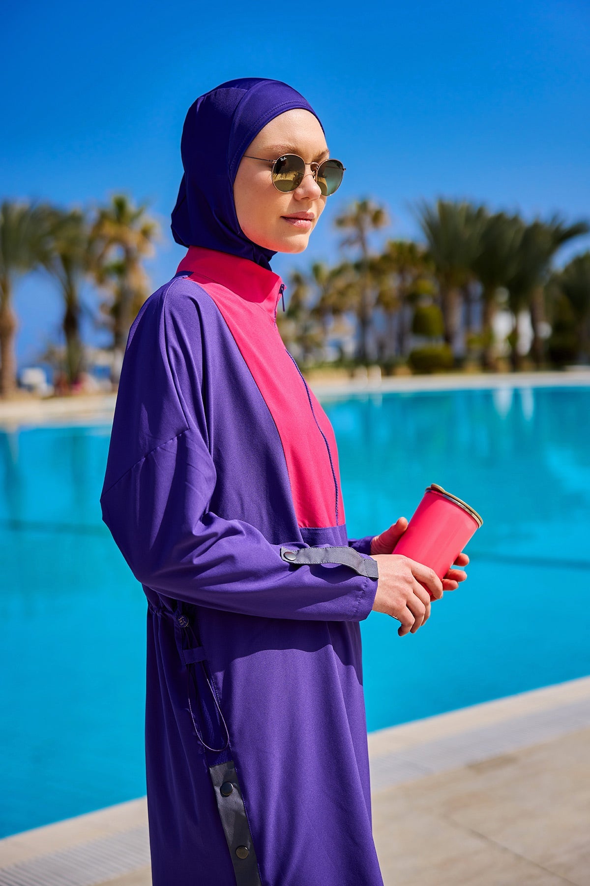 Purple Full Coverage Modest Swimwear Burkini Set M2527-2 - By Baano