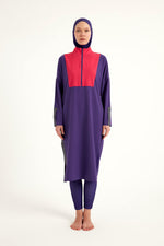 Purple Full Coverage Modest Swimwear Burkini Set M2527-2 - By Baano