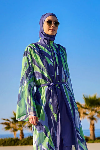 Marina Colorful Patterned Silky Kimono - P2504 - By Baano