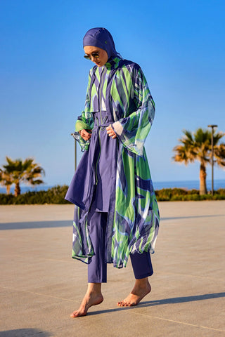 Marina Colorful Patterned Silky Kimono - P2504 - By Baano