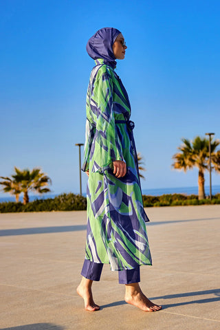 Marina Colorful Patterned Silky Kimono - P2504 - By Baano