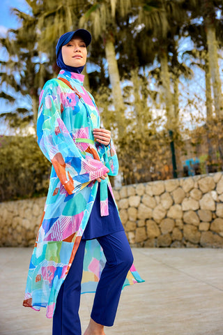 Silky Modest Full Coverage Kimono – Lightweight Elegant Beach Cover P2506 - By Baano