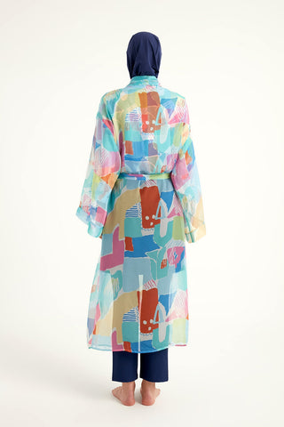 Silky Modest Full Coverage Kimono – Lightweight Elegant Beach Cover P2506 - By Baano