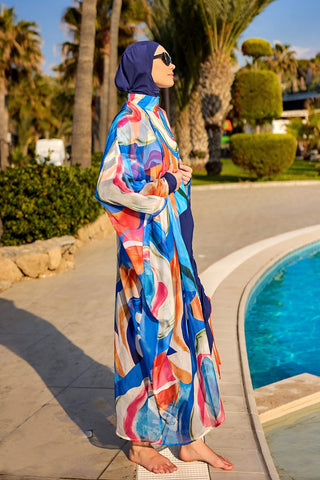 Marina Multicolor Silk-Touch Kimono - P2508 - By Baano