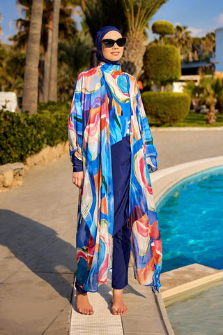 Marina Multicolor Silk-Touch Kimono - P2508 - By Baano