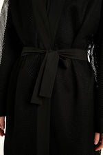 Black Full Coverage Mesh Kimono – Lightweight Islamic Beach Cover-Up P2501-1 - By Baano