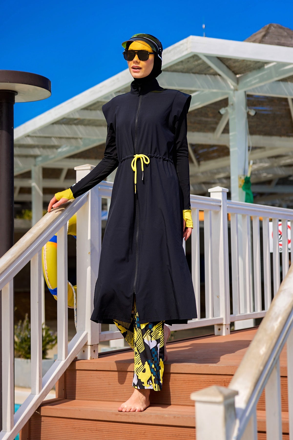 Marina Black Full Coverage Islamic Swimwear Burkini Set M2501-1 - By Baano