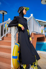 Marina Black Full Coverage Islamic Swimwear Burkini Set M2501-1 - By Baano