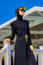 Marina Black Full Coverage Islamic Swimwear Burkini Set M2501-1 - By Baano