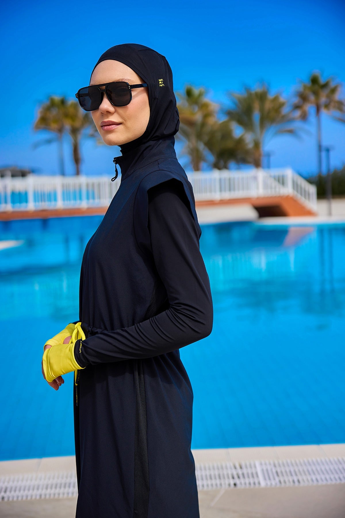 Marina Black Full Coverage Islamic Swimwear Burkini Set M2501-1 - By Baano