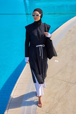 Black Full Coverage Islamic Swimwear Burkini Set M2501-2 - By Baano