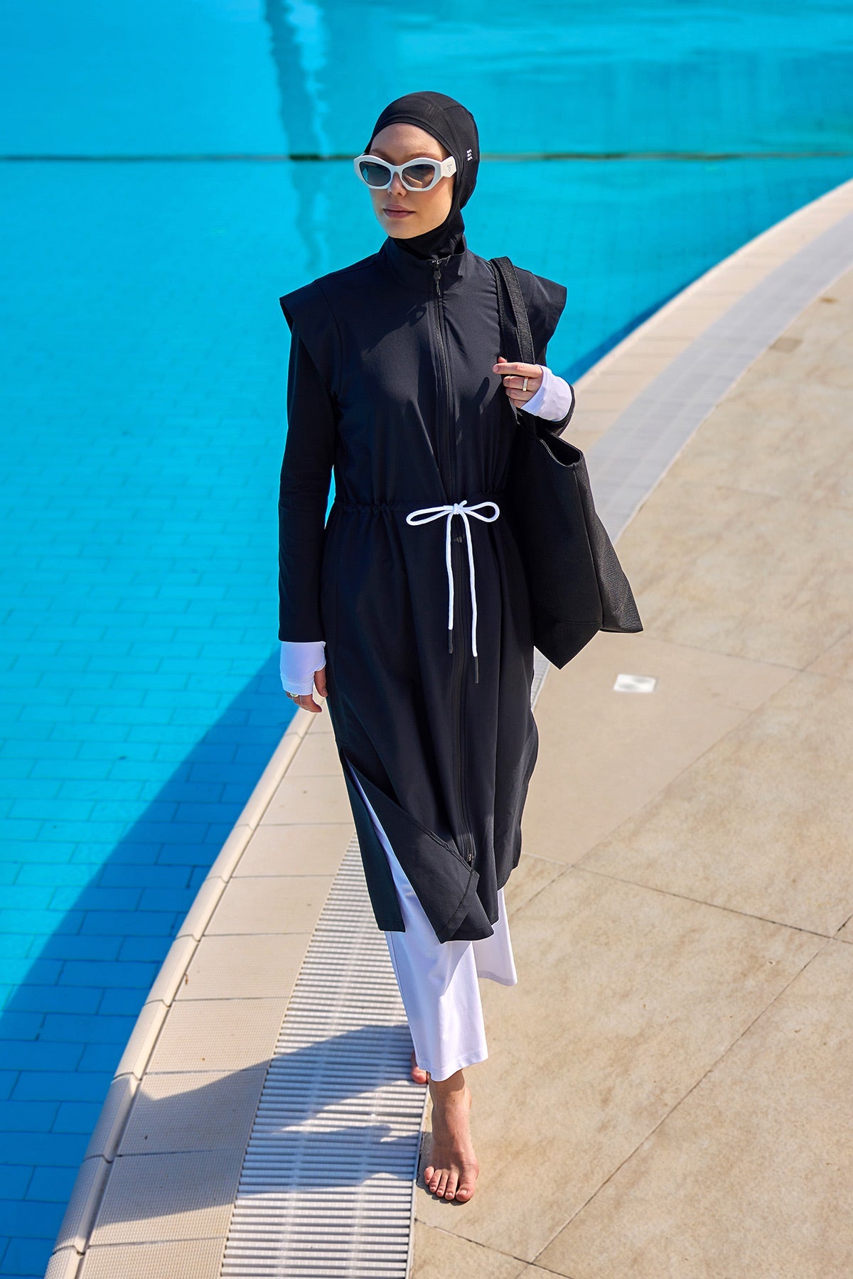 Black Full Coverage Islamic Swimwear Burkini Set M2501-2 - By Baano