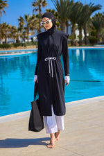Black Full Coverage Islamic Swimwear Burkini Set M2501-2 - By Baano