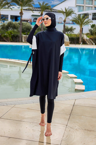 Black Burkini Set Full Coverage Modest Islamic Swimwear M2502 - By Baano
