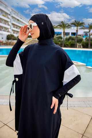 Black Burkini Set Full Coverage Modest Islamic Swimwear M2502 - By Baano