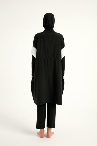 Black Burkini Set Full Coverage Modest Islamic Swimwear M2502 - By Baano