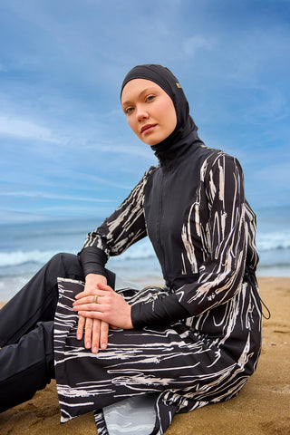 Black Full Coverage Swimwear Burkini Set M2504 - By Baano
