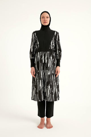 Black Full Coverage Swimwear Burkini Set M2504 - By Baano