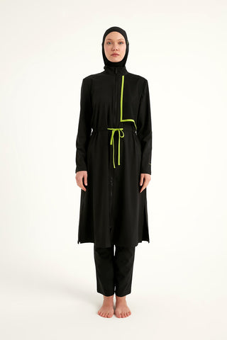 Black Full Coverage Modest Swimwear Burkini Set M2506-1 - By Baano