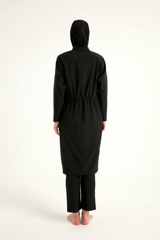 Black Full Coverage Modest Swimwear Burkini Set M2507-1 - By Baano