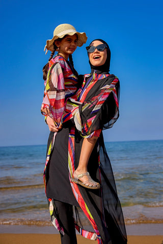 Black Full Coverage Swimwear Burkini Set M2510 - By Baano