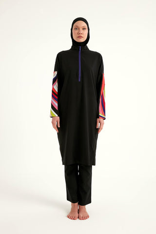 Black Full Coverage Swimwear Burkini Set M2510 - By Baano