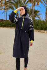 Black Full Coverage Modest Burkini with Sleeve Detail M2512 - By Baano
