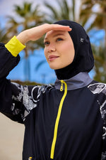Black Full Coverage Modest Burkini with Sleeve Detail M2512 - By Baano