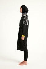 Black Full Coverage Modest Burkini with Sleeve Detail M2512 - By Baano