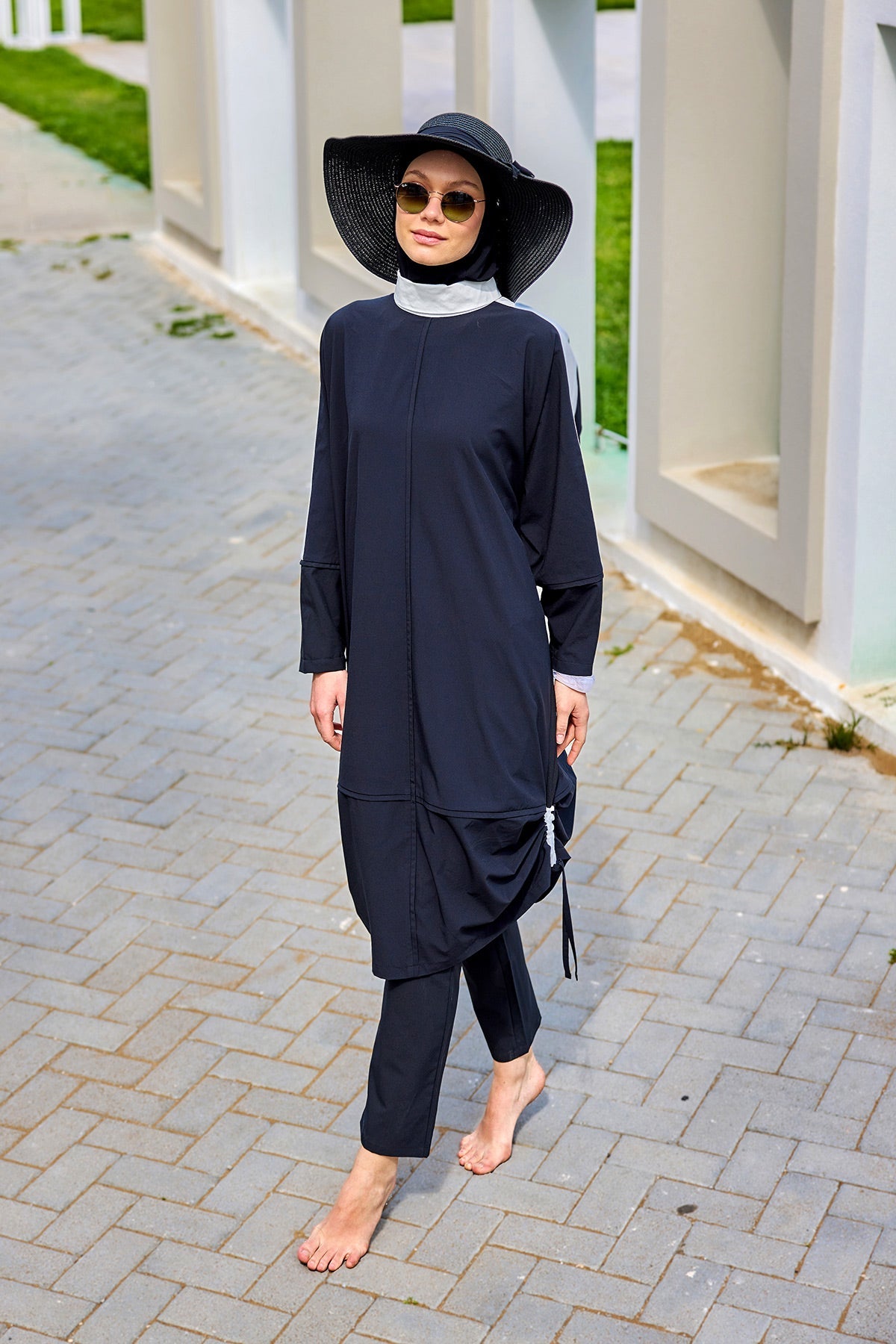 Black Full Coverage Modest Swimwear Burkini Set M2521-3 - By Baano