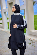 Black Full Coverage Modest Swimwear Burkini Set M2521-3 - By Baano