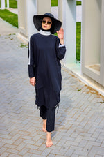 Black Full Coverage Modest Swimwear Burkini Set M2521-3 - By Baano