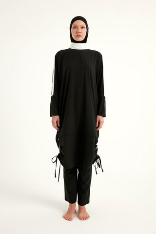 Black Full Coverage Modest Swimwear Burkini Set M2521-3 - By Baano
