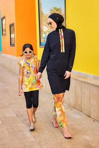 Black Full Coverage Swimwear Burkini Set M2525 - By Baano