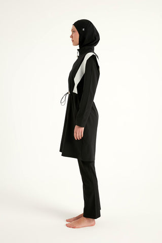 Black Adjustable Waist Modest Burkini Set M2526-1 - By Baano
