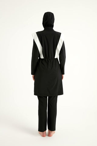 Black Adjustable Waist Modest Burkini Set M2526-1 - By Baano
