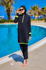 Marina Black Full-Coverage Modest Swimsuit – M2531 - By Baano