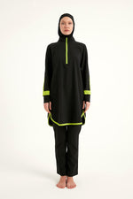 Marina Black Full-Coverage Modest Swimsuit – M2531 - By Baano