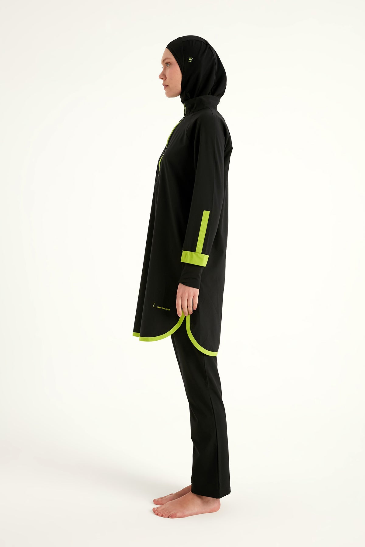 Marina Black Full-Coverage Modest Swimsuit – M2531 - By Baano