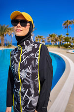 Black Full Coverage Modest Swimwear Burkini Set M2536 - By Baano