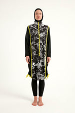 Black Full Coverage Modest Swimwear Burkini Set M2536 - By Baano