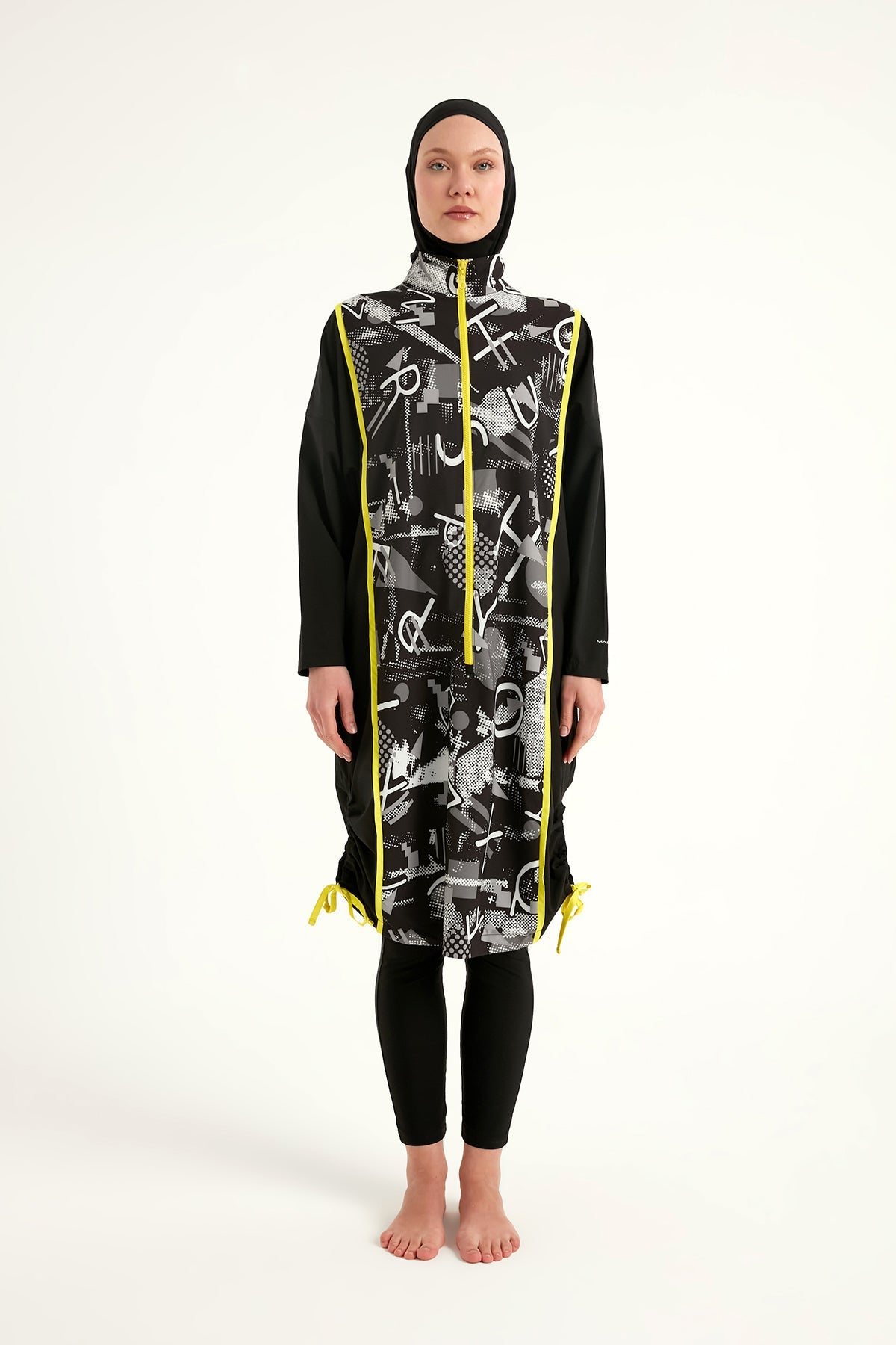 Black Full Coverage Modest Swimwear Burkini Set M2536 - By Baano