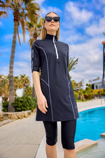 Marina Black Modest Half-Coverage Swimsuit - H2503 Marina Modest