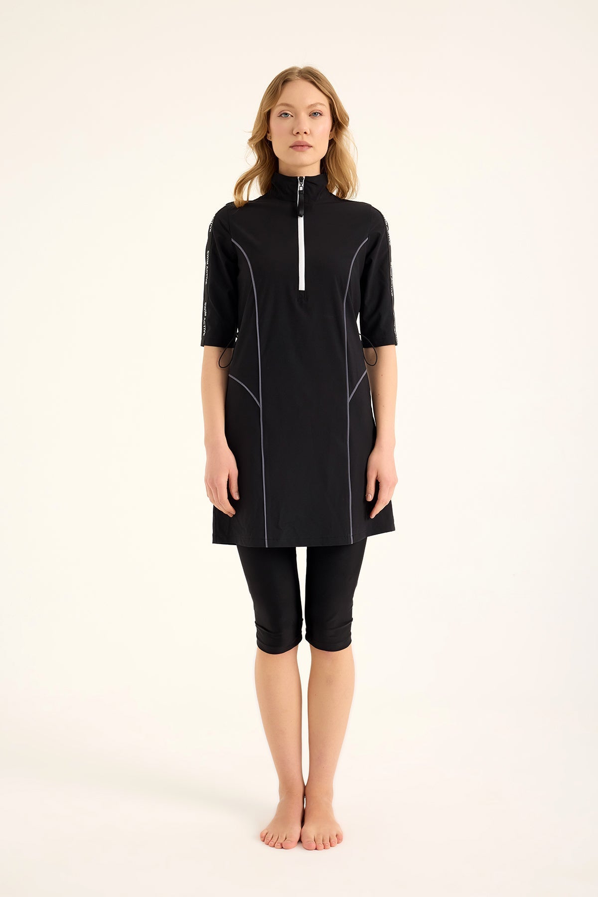 Marina Black Modest Half-Coverage Swimsuit - H2503 Marina Modest