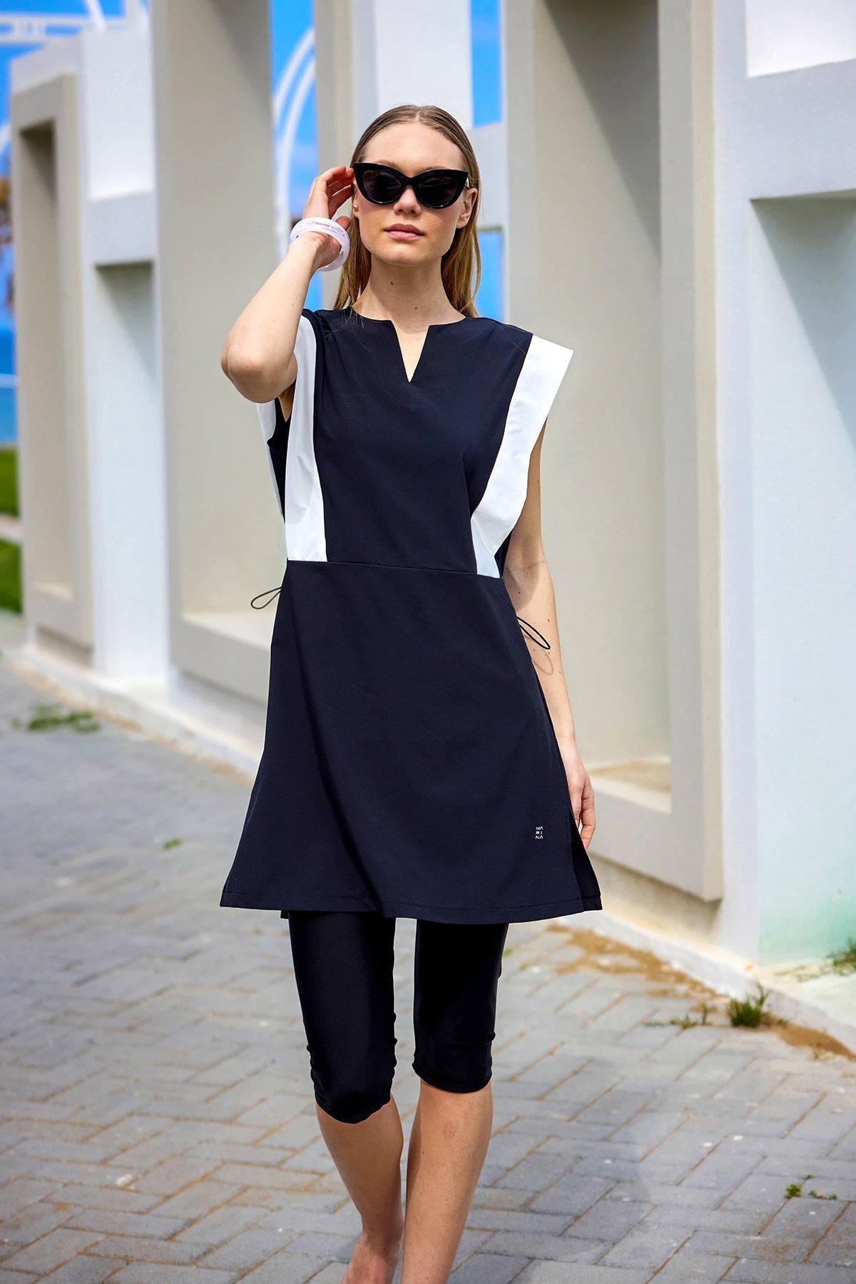 Marina Black Modest Half-Coverage Swimsuit - H2511 Marina Modest